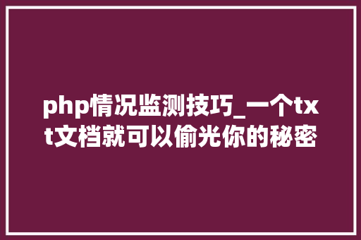 php情况监测技巧_一个txt文档就可以偷光你的秘密