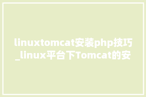 linuxtomcat安装php技巧_linux平台下Tomcat的安装与优化