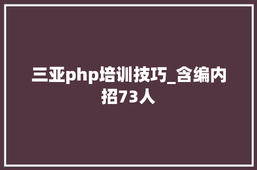 三亚php培训技巧_含编内招73人