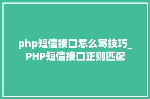 php短信接口怎么写技巧_PHP短信接口正则匹配