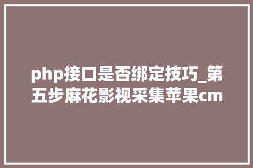 php接口是否绑定技巧_第五步麻花影视采集苹果cms轨范海螺模板教程