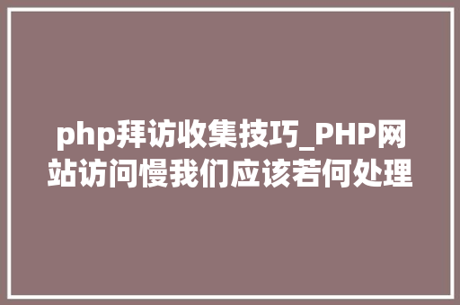 php拜访收集技巧_PHP网站访问慢我们应该若何处理