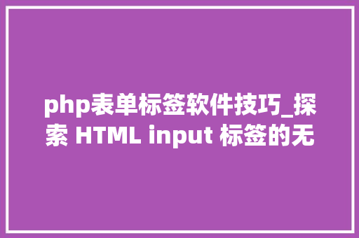 php表单标签软件技巧_探索 HTML input 标签的无限可能打造动态表单