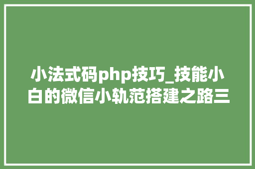 小法式码php技巧_技能小白的微信小轨范搭建之路三
