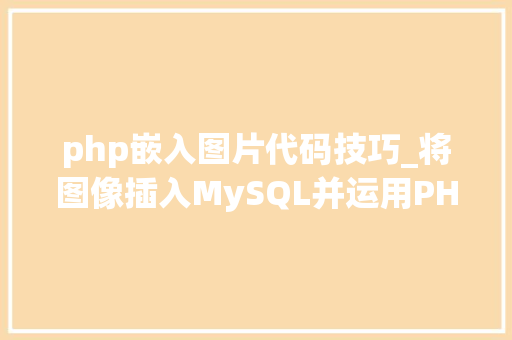 php嵌入图片代码技巧_将图像插入MySQL并运用PHP检索图像