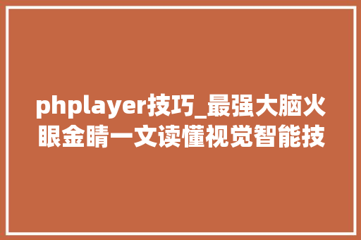 phplayer技巧_最强大脑火眼金睛一文读懂视觉智能技能的现状与未来