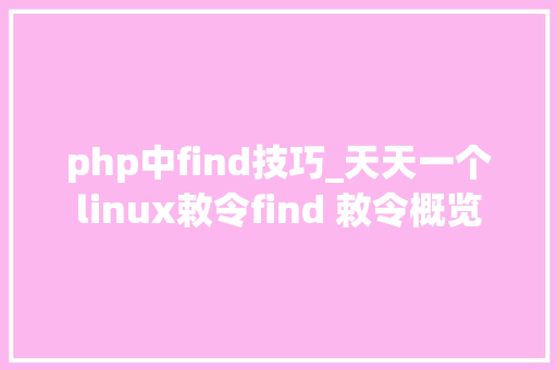 php中find技巧_天天一个linux敕令find 敕令概览