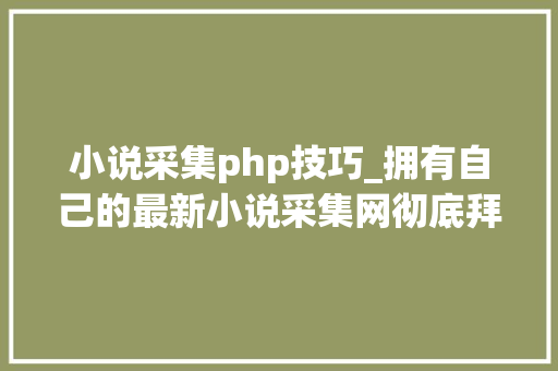 小说采集php技巧_拥有自己的最新小说采集网彻底拜别书荒