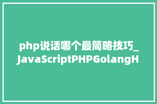 php说话哪个最简略技巧_JavaScriptPHPGolangHaskellElixir哪个才是最佳编程措辞
