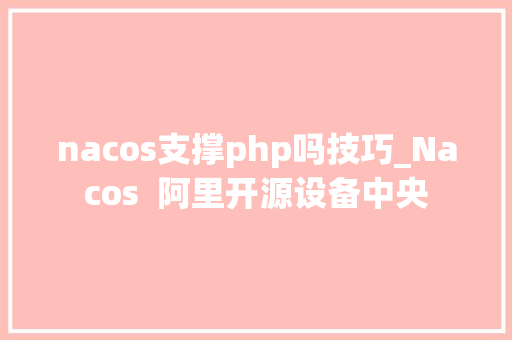nacos支撑php吗技巧_Nacos  阿里开源设备中央