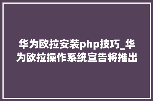 华为欧拉安装php技巧_华为欧拉操作系统宣告将推出自研编程措辞打通鸿蒙和欧拉