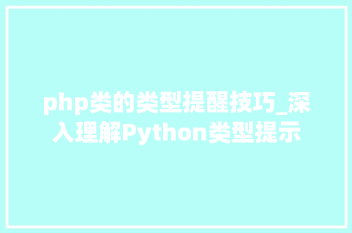 php类的类型提醒技巧_深入理解Python类型提示