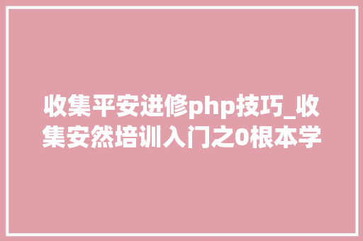 收集平安进修php技巧_收集安然培训入门之0根本学收集安然要学哪些内容