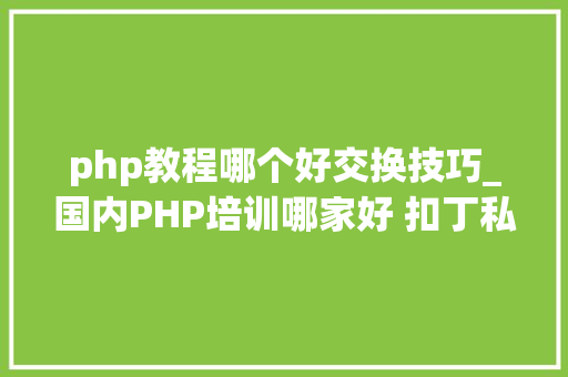 php教程哪个好交换技巧_国内PHP培训哪家好 扣丁私塾排第几