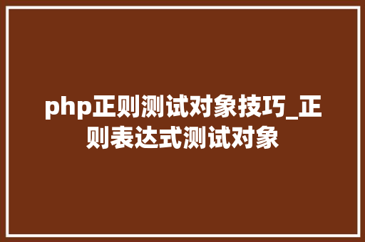 php正则测试对象技巧_正则表达式测试对象
