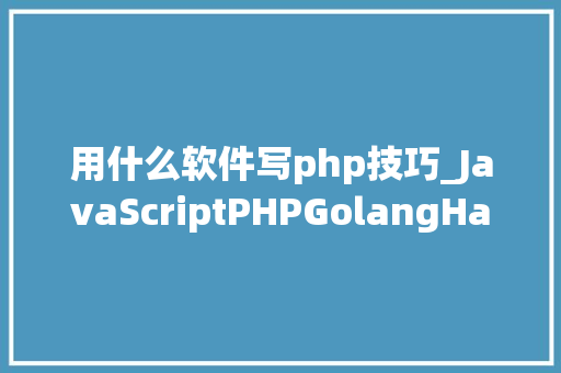 用什么软件写php技巧_JavaScriptPHPGolangHaskellElixir哪个才是最佳编程措辞