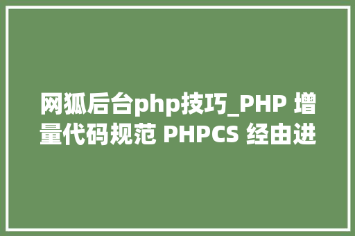 网狐后台php技巧_PHP 增量代码规范 PHPCS 经由进程极狐 GitLab CI 平滑落地