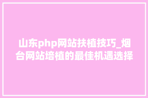 山东php网站扶植技巧_烟台网站培植的最佳机遇选择