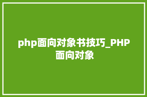 php面向对象书技巧_PHP 面向对象