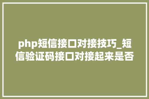 php短信接口对接技巧_短信验证码接口对接起来是否复杂都需要哪些流程