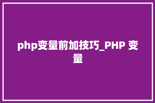 php变量前加技巧_PHP 变量