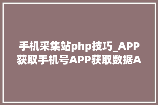 手机采集站php技巧_APP获取手机号APP获取数据APP精准数据截取