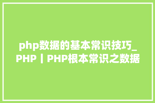 php数据的基本常识技巧_PHP丨PHP根本常识之数据类型