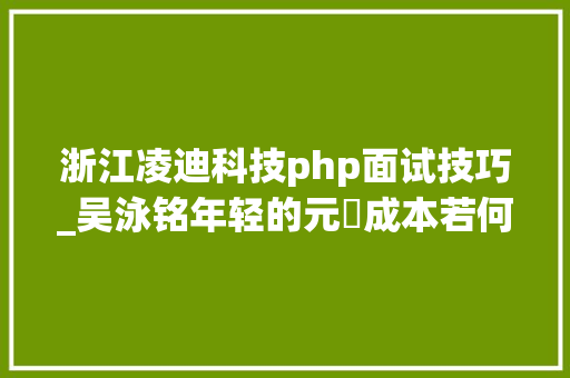 浙江凌迪科技php面试技巧_吴泳铭年轻的元璟成本若何与BAT共舞艾问成本力量100强