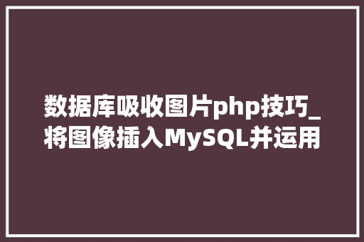数据库吸收图片php技巧_将图像插入MySQL并运用PHP检索图像