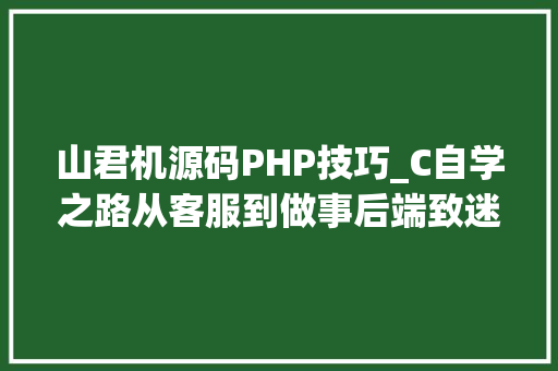 山君机源码PHP技巧_C自学之路从客服到做事后端致迷茫的你不忘初心