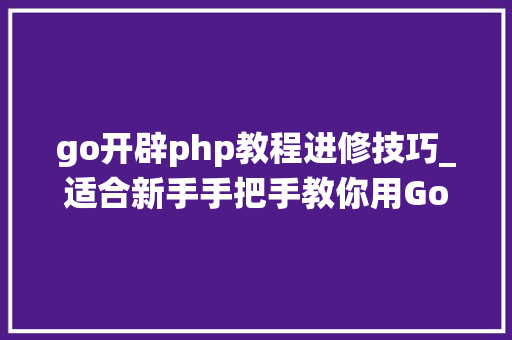 go开辟php教程进修技巧_适合新手手把手教你用Go快速搭建高机能可扩展的IM系统