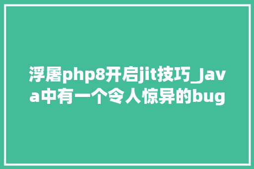 浮屠php8开启jit技巧_Java中有一个令人惊异的bug