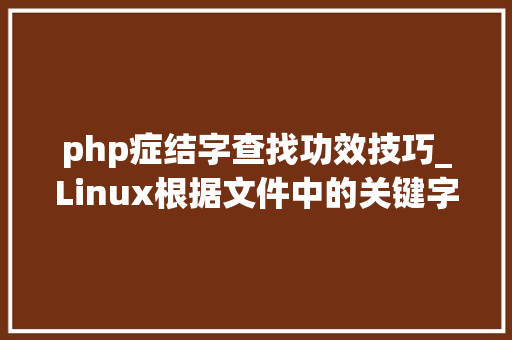 php症结字查找功效技巧_Linux根据文件中的关键字查找对应文件的10大年夜实用案例你懂几个
