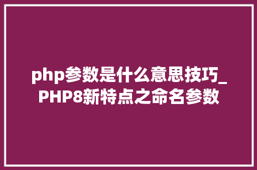php参数是什么意思技巧_PHP8新特点之命名参数