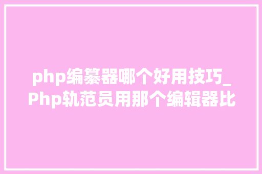 php编纂器哪个好用技巧_Php轨范员用那个编辑器比较好