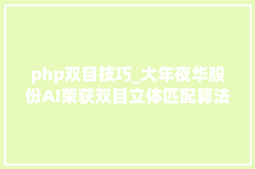 php双目技巧_大年夜华股份AI荣获双目立体匹配算法评测全球排名第一