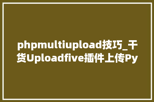 phpmultiupload技巧_干货Uploadfive插件上传Python接收存储