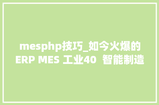 mesphp技巧_如今火爆的ERP MES 工业40  智能制造是什么意思