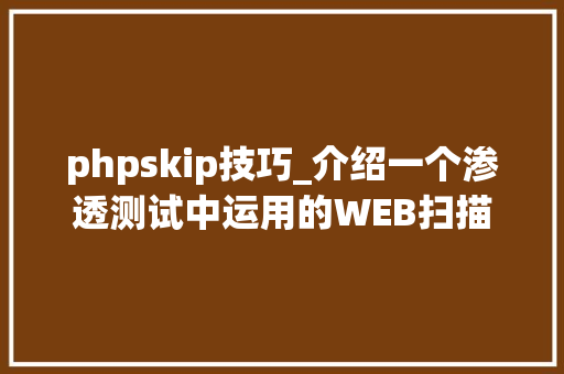 phpskip技巧_介绍一个渗透测试中运用的WEB扫描对象Skipfish
