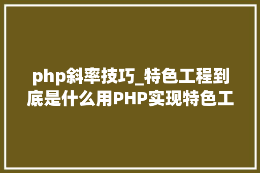 php斜率技巧_特色工程到底是什么用PHP实现特色工程猜测房价