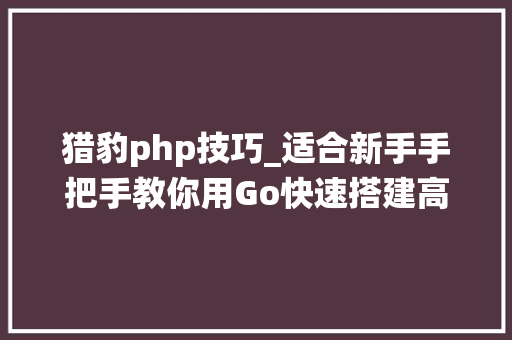 猎豹php技巧_适合新手手把手教你用Go快速搭建高机能可扩展的IM系统