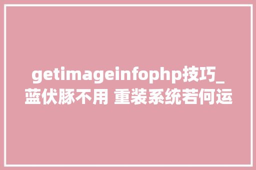 getimageinfophp技巧_蓝伏豚不用 重装系统若何运用 Dism 修复系统