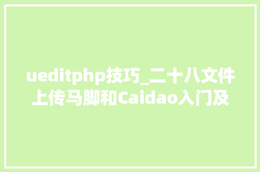 ueditphp技巧_二十八文件上传马脚和Caidao入门及防御事理一