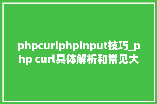 phpcurlphpinput技巧_php curl具体解析和常见大年夜坑
