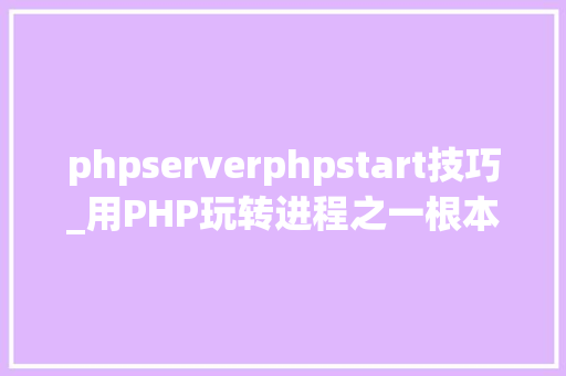 phpserverphpstart技巧_用PHP玩转进程之一根本