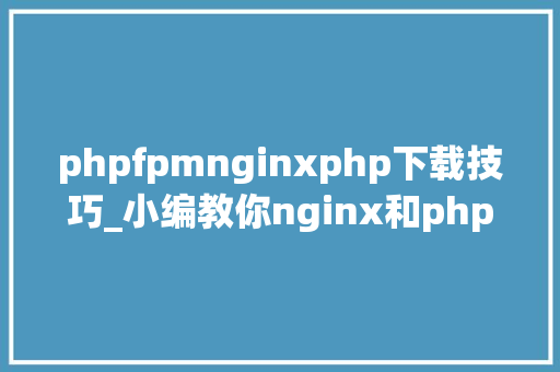 phpfpmnginxphp下载技巧_小编教你nginx和phpfpm根本情形的安装和设备