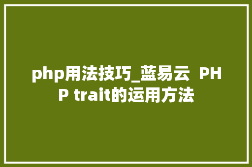 php用法技巧_蓝易云  PHP trait的运用方法