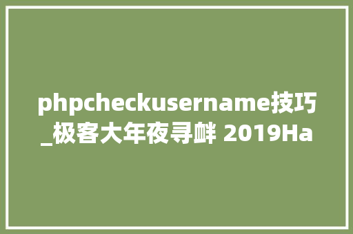 phpcheckusername技巧_极客大年夜寻衅 2019HardSQL