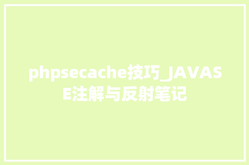 phpsecache技巧_JAVASE注解与反射笔记