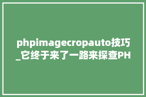phpimagecropauto技巧_它终于来了一路来探查PHP8测试版都有些啥东东
